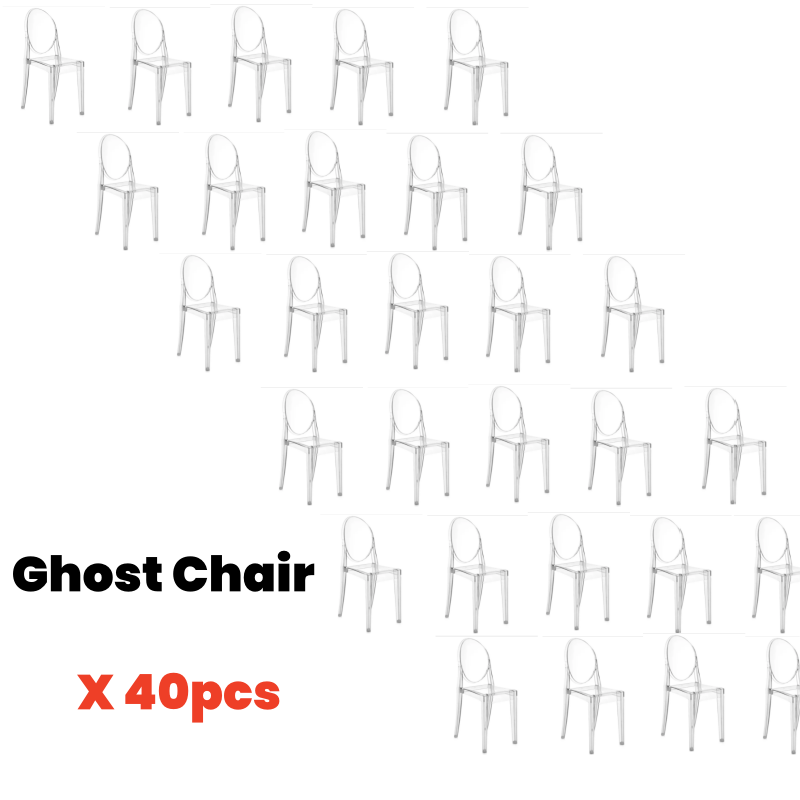 pmc 0012 pc clear luis ghost chair x40pcs Combo